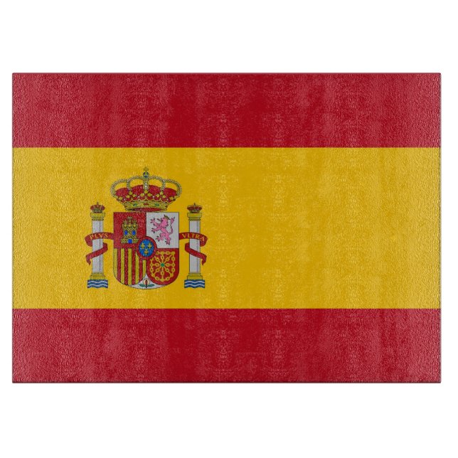 Glass cutting board with Flag of Spain (Front)