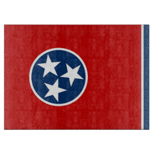 Glass cutting board with Flag of Tennessee, USA