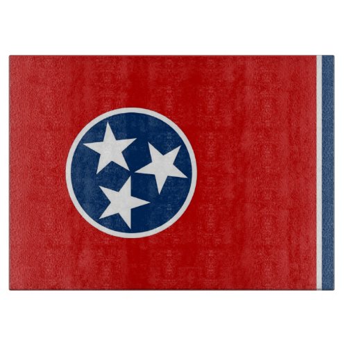 Glass cutting board with Flag of Tennessee USA