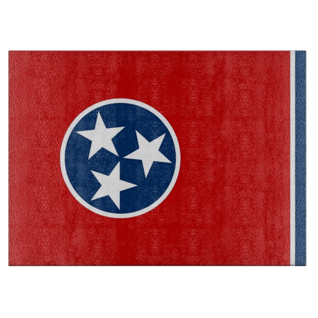 Glass cutting board with Flag of Tennessee, USA (Front)