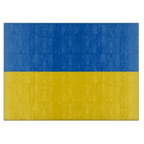 Glass cutting board with Flag of Ukraine