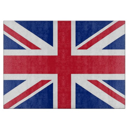 Glass cutting board with Flag of United Kingdom