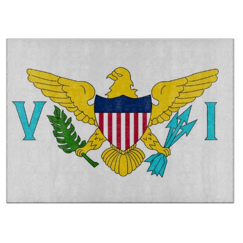 Glass cutting board with Flag of Virgin Islands