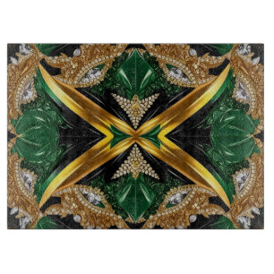 Glass cutting board with Jamaica Colors