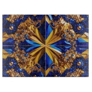 Glass cutting board with Sweden Colors
