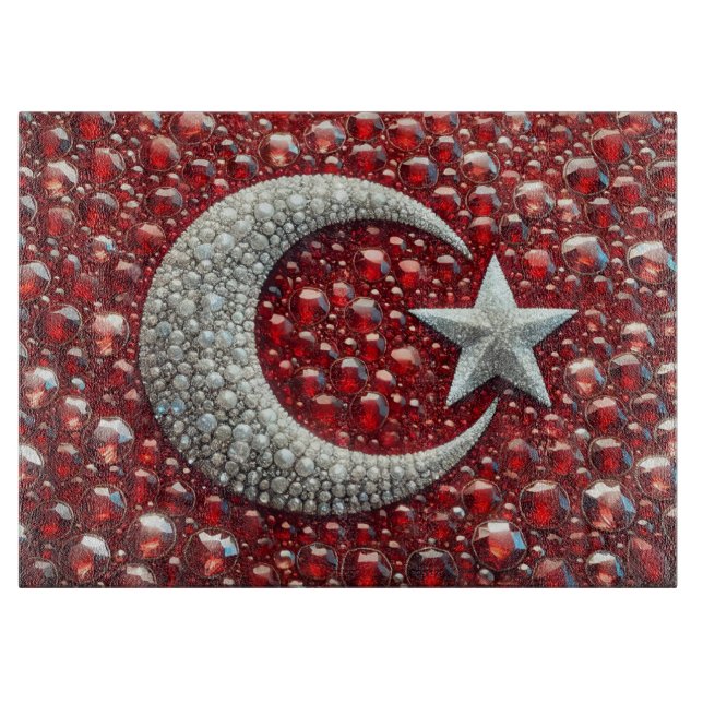 Glass cutting board with Turkish Colors (Front)