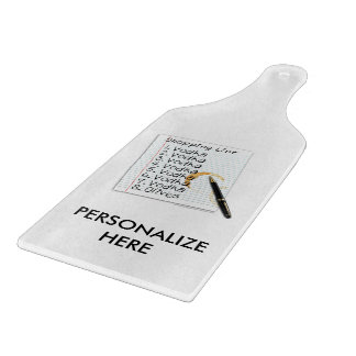 GLASS CUTTING BOARDS - VODKA SHOPPING LIST