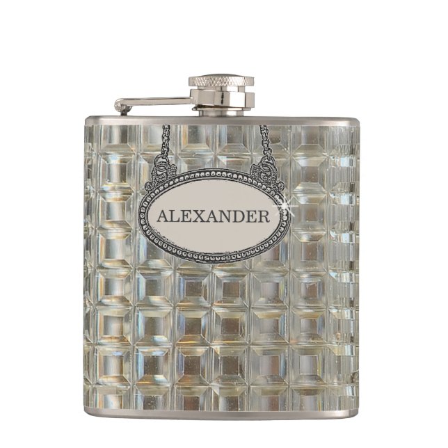 Glass Decanter Image Personalized Hip Flask (Front)