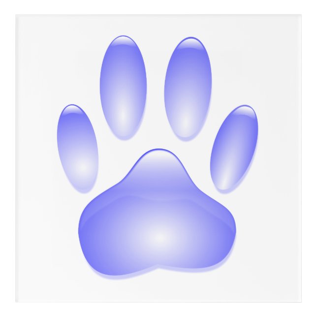 Glass Dog Paw Print Acrylic Print (Front)