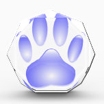 Glass Dog Paw Print Award<br><div class="desc">A shiny,  transparent dog paw print made of glass. Custom awards. All digital image that reproduces the texture of glass.</div>