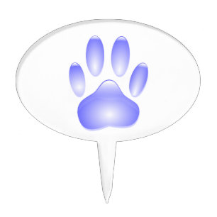Glass Dog Paw Print Cake Topper