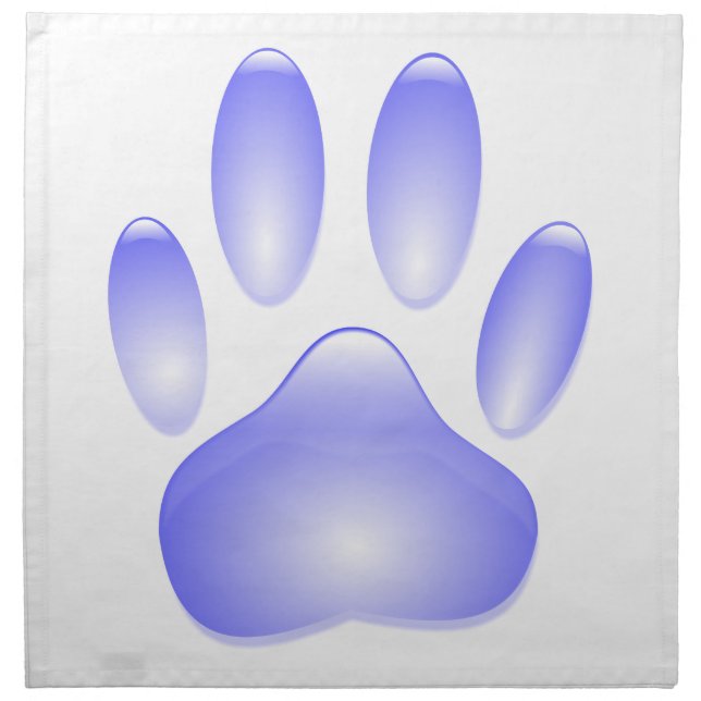 Glass Dog Paw Print Cloth Napkin (Front)