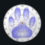 Glass Dog Paw Print Dartboard<br><div class="desc">A shiny, transparent dog paw print made of glass. Custom dartboards. All digital image that reproduces the texture of glass.</div>