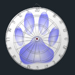Glass Dog Paw Print Dartboard<br><div class="desc">A shiny,  transparent dog paw print made of glass. Custom dartboards. All digital image that reproduces the texture of glass.</div>