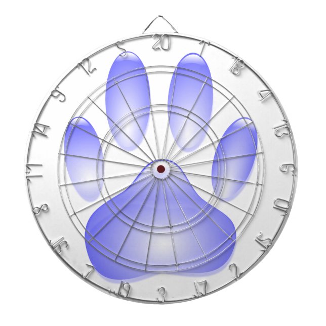 Glass Dog Paw Print Dartboard (Front)