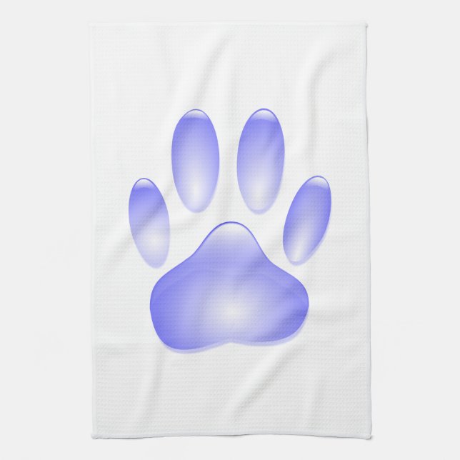 Glass Dog Paw Print Kitchen Towel (Vertical)