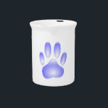Glass Dog Paw Print Pitcher<br><div class="desc">A shiny,  transparent dog paw print made of glass. Custom pitchers. All digital image that reproduces the texture of glass.</div>