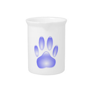 Glass Dog Paw Print Pitcher