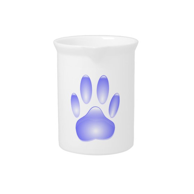 Glass Dog Paw Print Pitcher (Front)