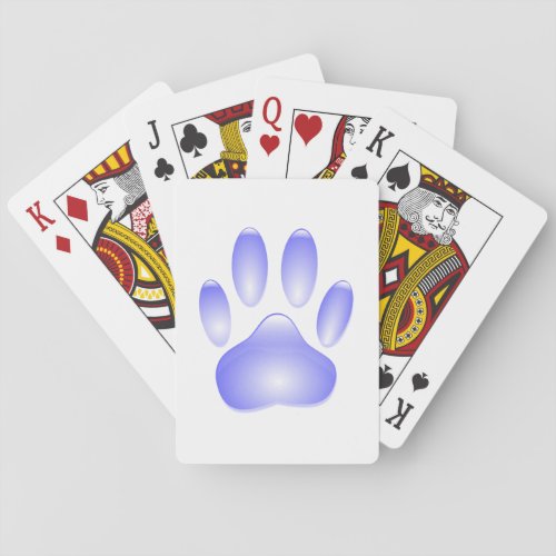 Glass Dog Paw Print Poker Cards