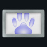 Glass Dog Paw Print Rectangular Belt Buckle<br><div class="desc">A shiny,  transparent dog paw print made of glass. Custom belt buckles. All digital image that reproduces the texture of glass.</div>