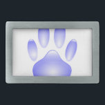 Glass Dog Paw Print Rectangular Belt Buckle<br><div class="desc">A shiny, transparent dog paw print made of glass. Custom belt buckles. All digital image that reproduces the texture of glass.</div>