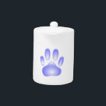 Glass Dog Paw Print Teapot<br><div class="desc">A shiny,  transparent dog paw print made of glass.  Custom teapots. All digital image that reproduces the texture of glass.</div>