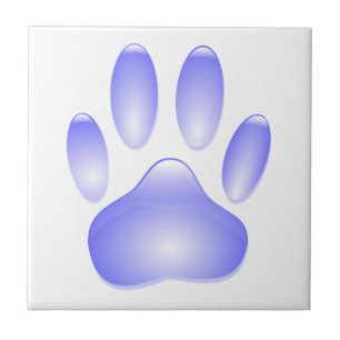 Glass Dog Paw Print Tile