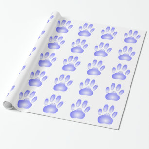 Glass Dog Paw Print Wrapping Paper