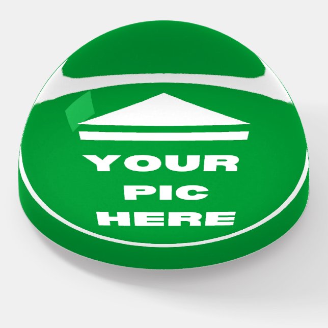 Glass Dome Paperweight - Add Your Image (Angled)