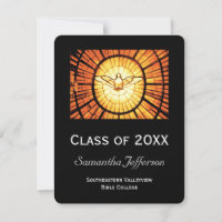 Glass Dove Religious Graduation Announcement