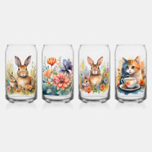 Glass Drinkware Set for Birthday and Baby Shower