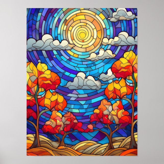 Glass Effect, Modern Digital Art Poster, Wall Art (Front)