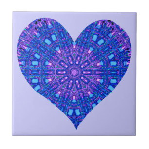 Glass Effect Mosaic Purple/Blue (Heart) Ceramic Tile