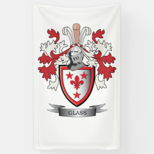 Glass Family Crest Coat of Arms Banner