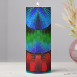 Glass Fan Pillar Candle