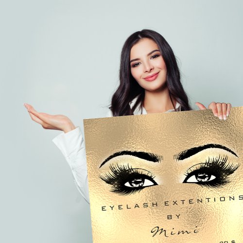 Glass Faux  Gold  Makeup Eyes Lashes Prices Poster