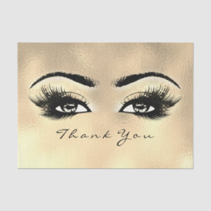 Glass Faux Gold Metallic Lashes Thank You Eyes Tissue Paper