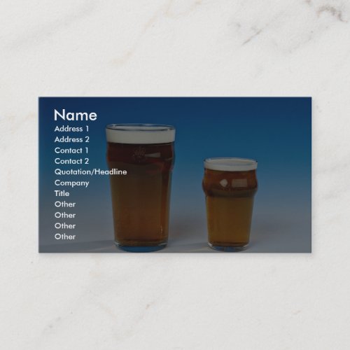 Glass filled with beer business card template