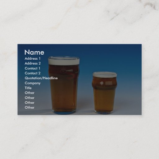 Customizable Glass filled with beer business card template