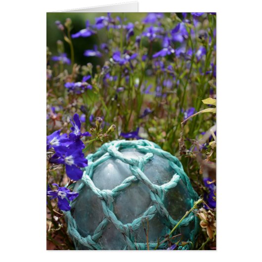 Glass Fishing Float And Flowers Cards (Front)