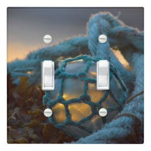 Glass fishing float, Sunset, Alaska Light Switch Cover