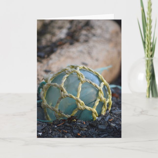 Glass Fishing Float, Vertical Card (Front)