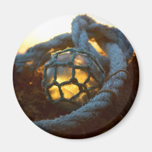 Glass float glows at sunset, Alaska Magnet