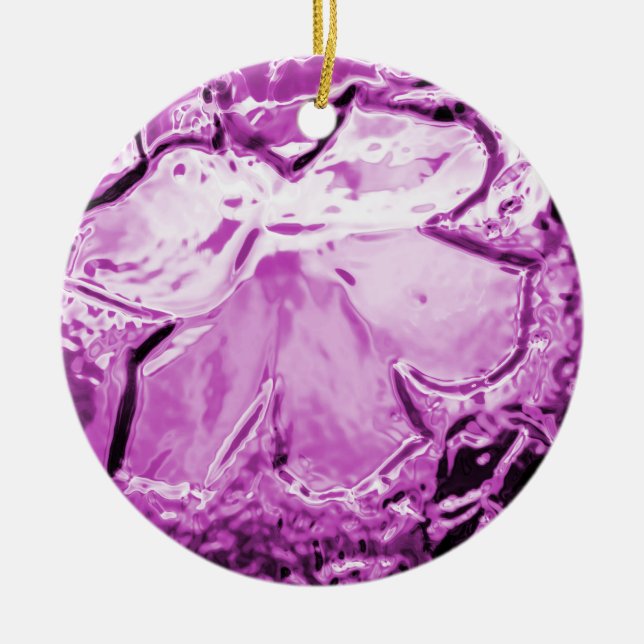 Glass Flower Purple Ornament (Front)