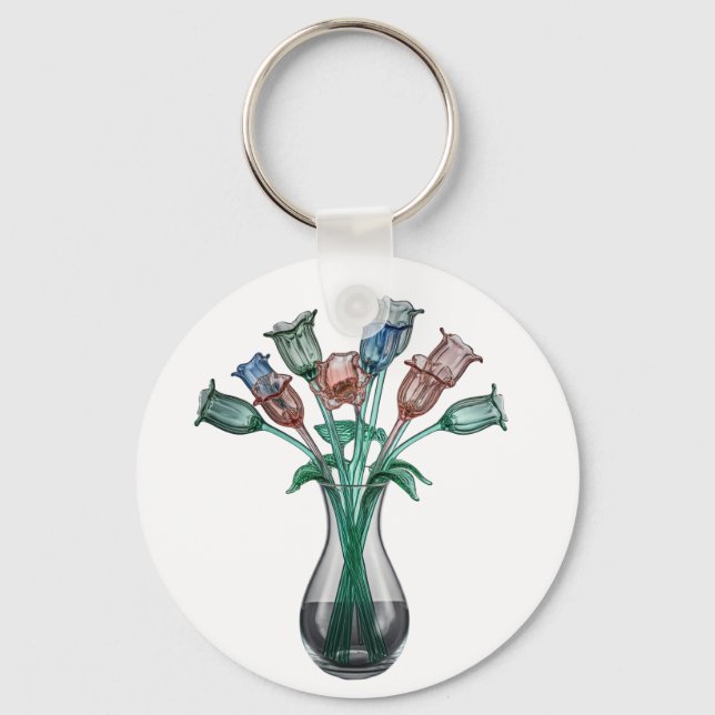 Glass Flowers  Keychain (Front)