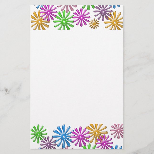Glass Flowers Stationery (Front)