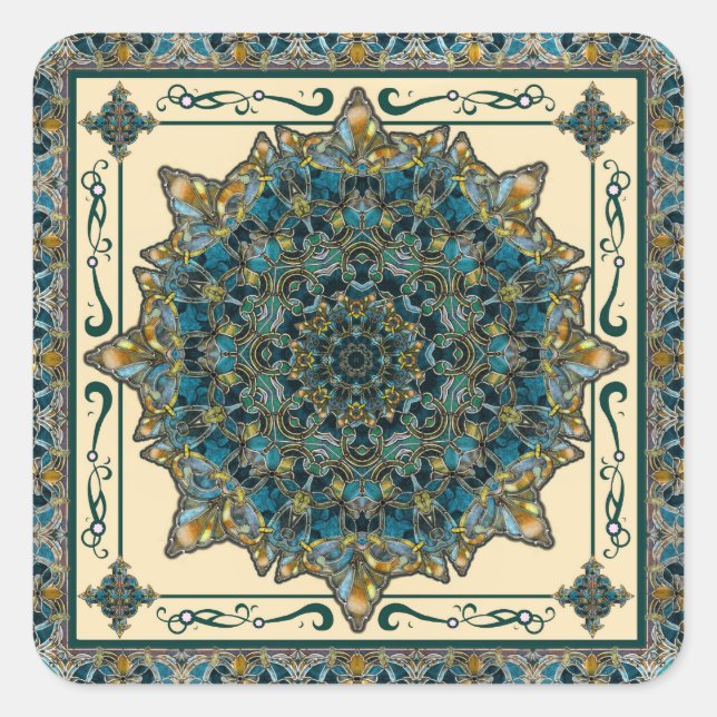 Glass Frame Window Mandala Sticker (Front)