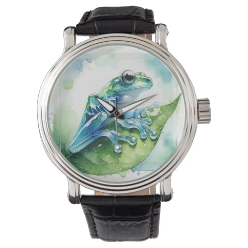 Glass Frog Reflection AREF315 _ Watercolor Watch