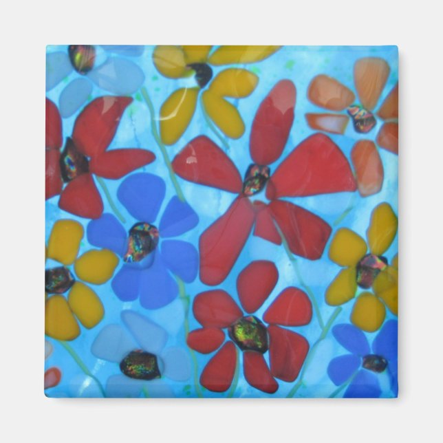 glass-fusion flower magnet (Front)